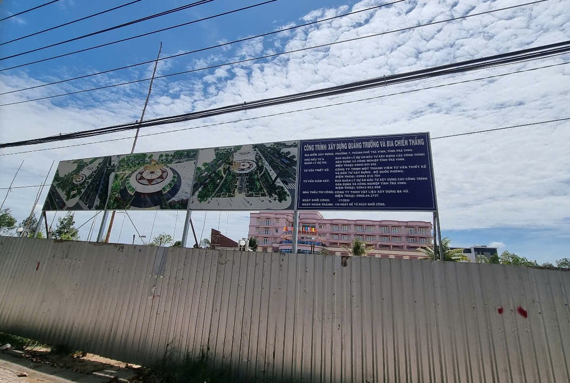 Trà Vinh: Công trình Bia chiến thắng gần 20 tỷ thi công ra sao? - Hình 2 Tra Vinh: Cong trinh Bia chien thang gan 20 ty thi cong ra sao?-Hinh-2