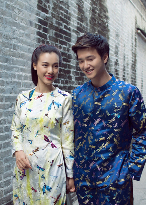 Thời còn hẹn hò Hoàng Oanh, Huỳnh Anh nhiều lần chụp ảnh trong trang phục truyền thống. Ảnh: Vietnamnet