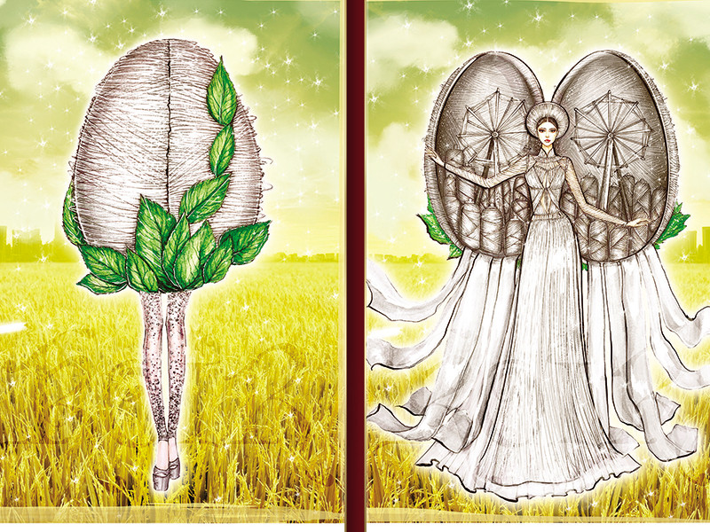 Thiết kế “Kén em” (Khoa Lỗ) được đánh giá có sự sáng tạo dựa trên cảm hứng làng nghề truyền thống Việt Nam và đề cao tính trình diễn.