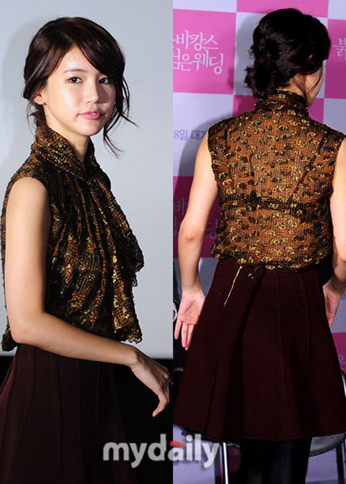 Mặc áo xuyên thấu, nữ diễn viên một lần nữa mất điểm với khán giả. Ảnh: Mydaily