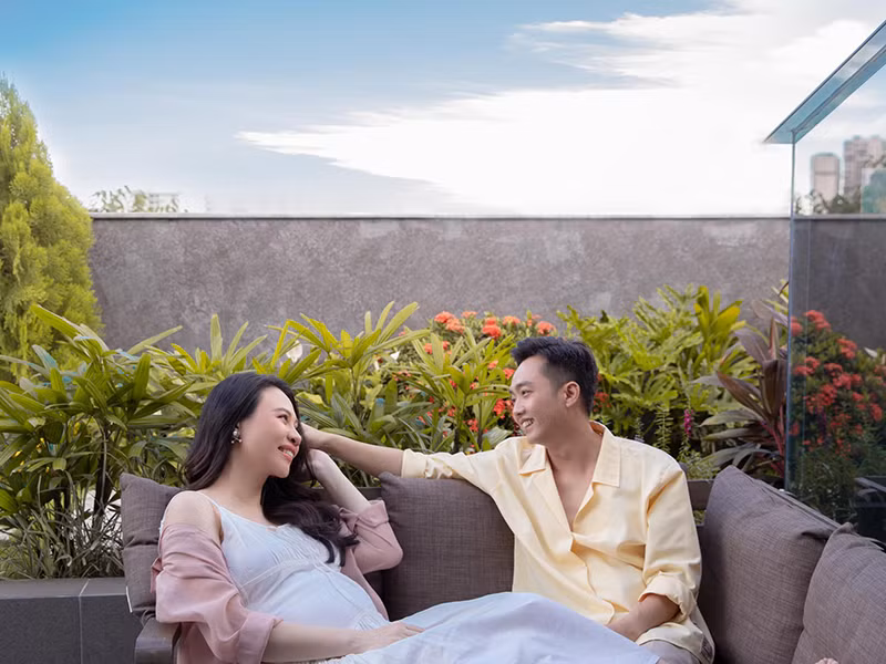 Đàm Thu Trang giấu hình ảnh mang bầu trong một thời gian dài. Mới đây, một nhiếp ảnh gia đã công khai bộ ảnh bầu bí của nữ ca sĩ. Ảnh: Vương Huy