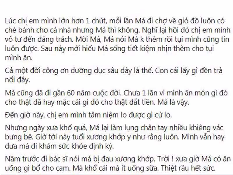 Lớn lên, Lê Ba La mới hiểu mẹ sống tiết kiệm vì các con.