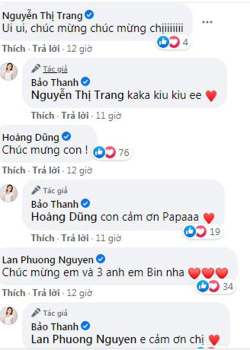 Nữ diễn viên gửi lời cảm ơn đến các đồng nghiệp, bậc tiền bối.