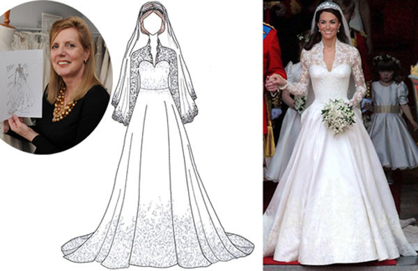 Váy cưới của Kate Middleton. Kate Middleton mặc chiếc váy cưới tuyệt đẹp khi kết hôn với Hoàng tử William vào năm 2011. Thiết kế mà cô chọn là sự kết hợp hoàn hảo giữa phong cách cổ điển và thanh lịch.