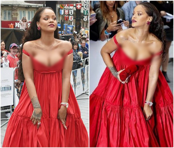 Có khi lại khiến người hâm mộ thót tim vì vòng một như một rớt ra ngoài.