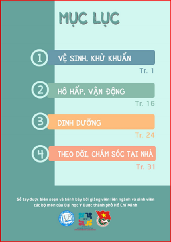 Cuốn sách tập trung hướng dẫn người dân các vấn đề về vệ sinh; vận động; dinh dưỡng và theo dõi, chăm sóc tại nhà.