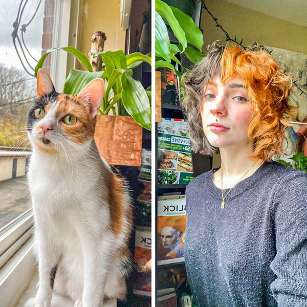 Cũng là tóc ngang vai nhưng cô gái trong hình lại vô cùng “hoang dã”. Để giống chú mèo cưng, cô sẵn sàng nhuộm hai màu hoàn toàn khác biệt. Chưa kể mái tóc vô cùng khô rối, như thể từ lâu chưa được chăm sóc, dưỡng ẩm.