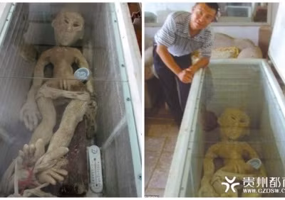 Vào tháng 6/2013, một nông dân Trung Quốc tên Li gây xôn xao dư luận khi khoe những bức ảnh chụp "xác người ngoài hành tinh" lên trên một trang website. Theo bài đăng, người này kể rằng đã bắt được sinh vật ngoài Trái đất khi đang đặt bẫy thỏ bằng điện ở bên sông Hoàng Hà.