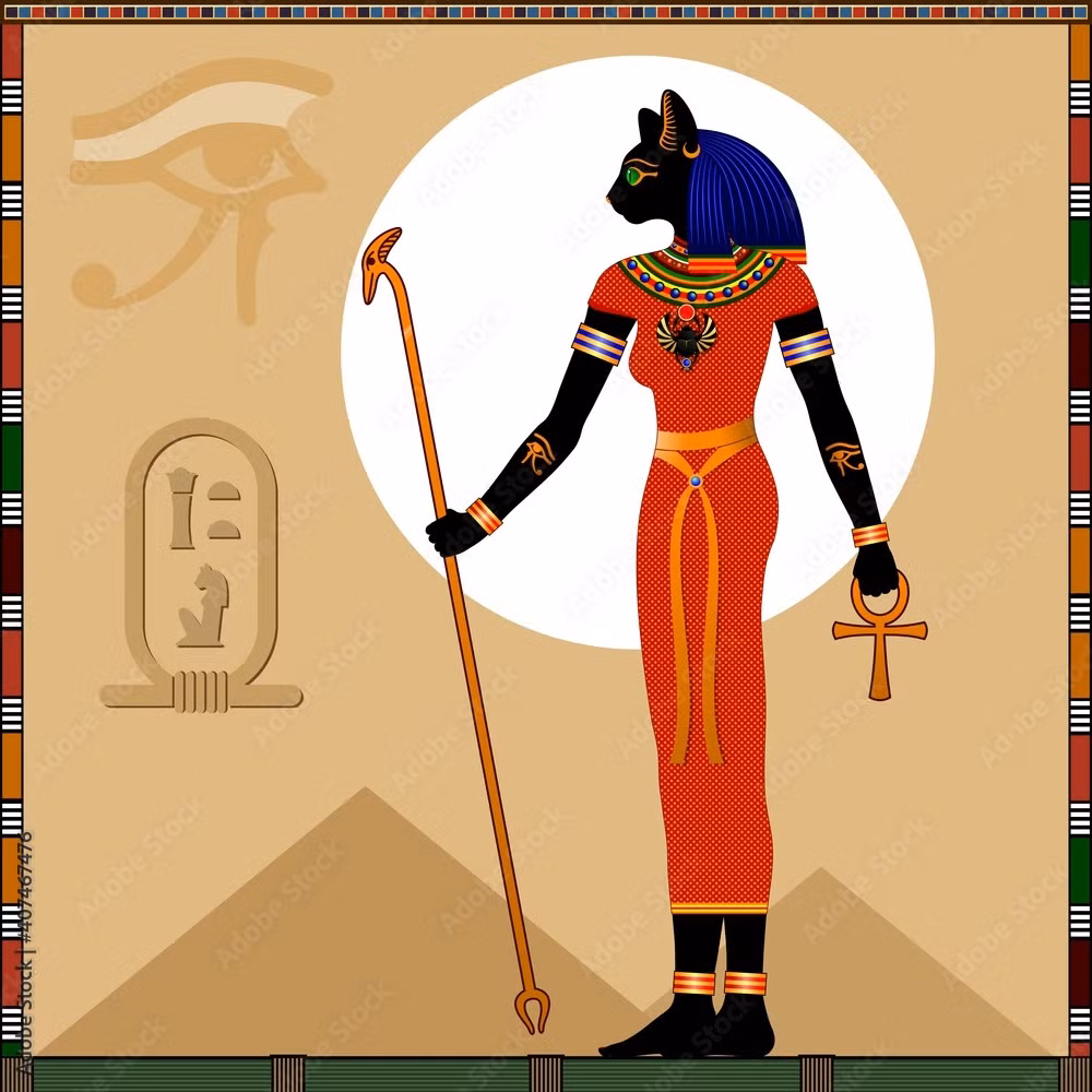 Người Ai Cập cổ đại tôn sùng hàng nghìn vị thần. Mỗi vị thần cai quản một lĩnh vực khác nhau trong đời sống. Trong số những vị thần được người dân Ai Cập tôn sùng nhất là nữ thần mình người, đầu mèo có tên Bastet.