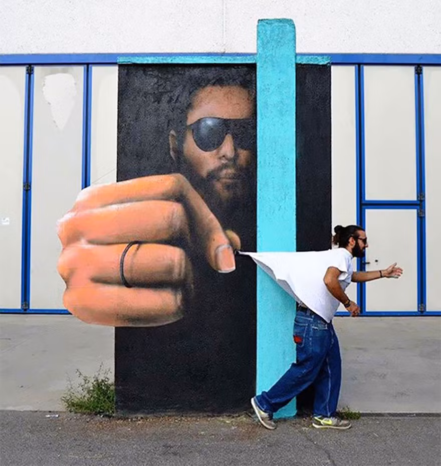 Bạn có thể trở thành một phần của bức tranh đường phố ấn tượng, giống như thế này.