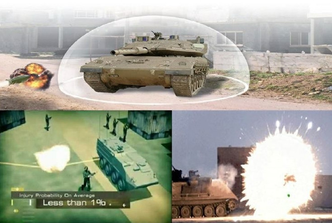 Ngoài ra, đạn 2 liều nổ lõm lại hoàn toàn có thể xuyên thủng thân của xe tăng Merkava. Chính vì lý do này, Israel là quốc gia duy nhất trên thế giới trang bị hệ thống phòng thủ chủ động lên xe tăng.