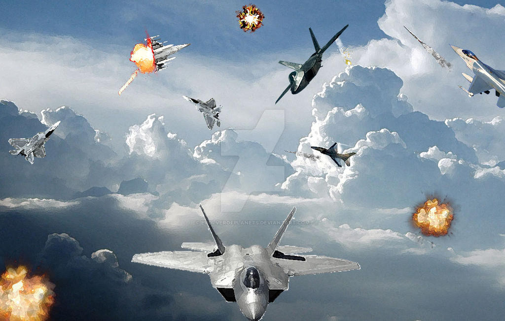 Công bằng mà nói không rõ các máy bay phản lực của các bên đang diễn ra theo kịch bản nào. Hay là F-22 cố tình xuất phát chậm hơn và thấp hơn để cho máy bay Rafale có được lợi thế theo mục đích huấn luyện chăng?