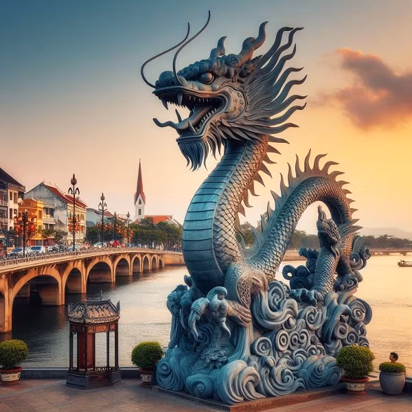 Cũng là một bức hình được tạo bởi từ khóa "rồng ở phố cổ Hội An". 