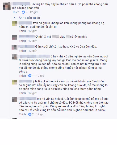 Tuy nhiên, đến ngày 12/10, thành viên các nhiều fanpage, trang mạng nổi tiếng đã truyền tai nhau những thông tin khác được cho là sự thật đằng sau những bức ảnh đám cưới Ninh Bình nhà trai nghèo rớt mùng tơi. Theo quan sát kỹ của nhiều bạn trẻ thì dường như khung cảnh trong những bức ảnh được lan truyền vài ngày nay là chụp ở nhà gái, không phải là tại nhà trai như những thông tin trước đó. Đồng thời những bức ảnh cũng chưa chụp hết toàn bộ căn nhà và diện tích thực tế của nó cũng không phải là quá nhỏ bé, chật chội.