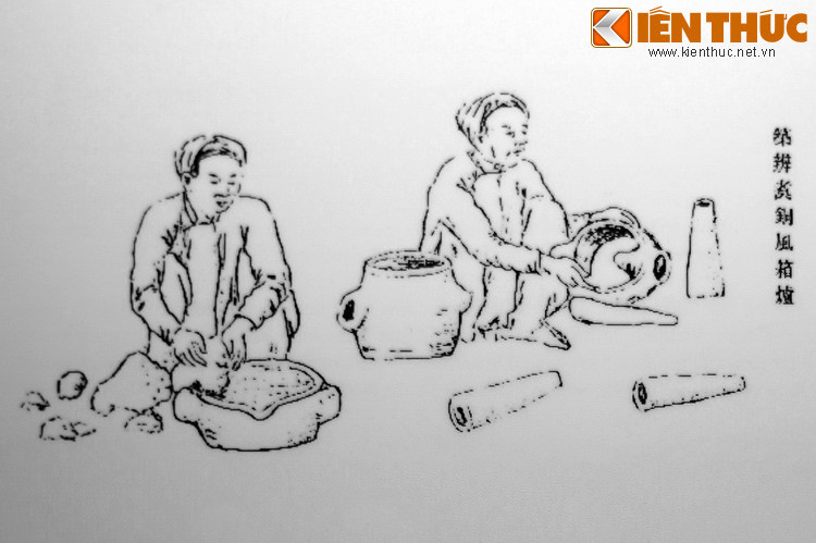 7. Làm bình rót kim loại và ống thổi không khí bằng đất sét.