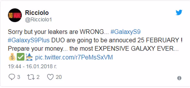 Galaxy S9/ Galaxy S9+ sẽ có giá bán kỷ lục.