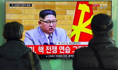 Lãnh đạo Triều Tiên Kim Jong-un phát đi thông điệp năm 2018 trên truyền hình.