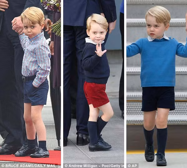 Các em bé hoàng gia cũng tuân thủ quy tắc về trang phục. Theo đó, từ xưa đến nay, các bé trai của Hoàng gia Anh luôn luôn mặc quần soóc.