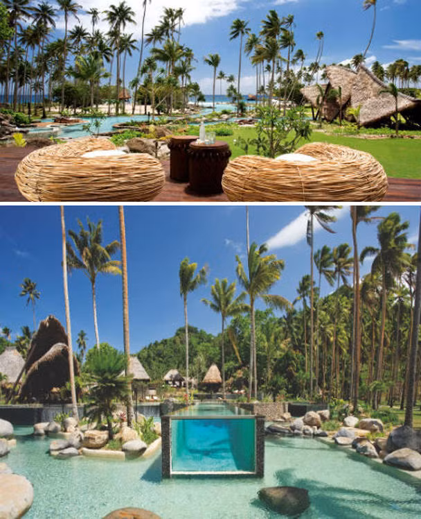 Khu nghỉ dưỡng Laucala nằm tại quần đảo tư nhân lớn nhất nam bán cầu. Tại đây, bạn có thể nhìn thấy đảo Fiji ở ngay trước mặt. Nơi đây từng là lãnh địa riêng của Malcolm Stevenson Forbes, nay thuộc sở hữu của ông chủ tập đoàn Redbull. Đảo Bodu Hithi ở Maldives