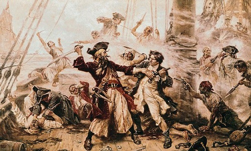 Thuyền trưởng Edward Teach hay còn gọi là Blackbeard (Râu đen) là một trong những tên cướp biển khét tiếng nhất thế giới.