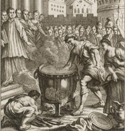 Người ta sẽ đặt một hòn đá vào trong chiếc vạc. Tùy mức độ nghiêm trọng của vụ án mà hòn đá được đặt trong vạc ở độ sâu khác nhau từ cổ tay cho đến khuỷu tay.