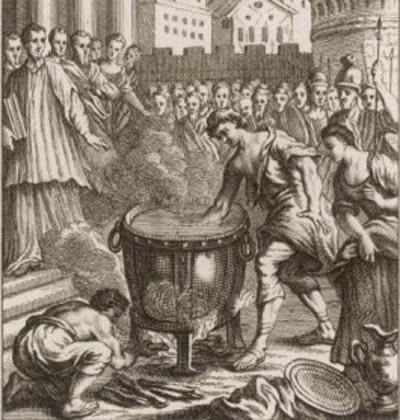 Người ta sẽ đặt một hòn đá vào trong chiếc vạc. Tùy mức độ nghiêm trọng của vụ án mà hòn đá được đặt trong vạc ở độ sâu khác nhau từ cổ tay cho đến khuỷu tay.