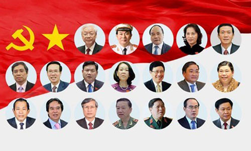 19 Ủy viên Bộ Chính trị khóa XII. Đồ họa: Tuấn Dũng.