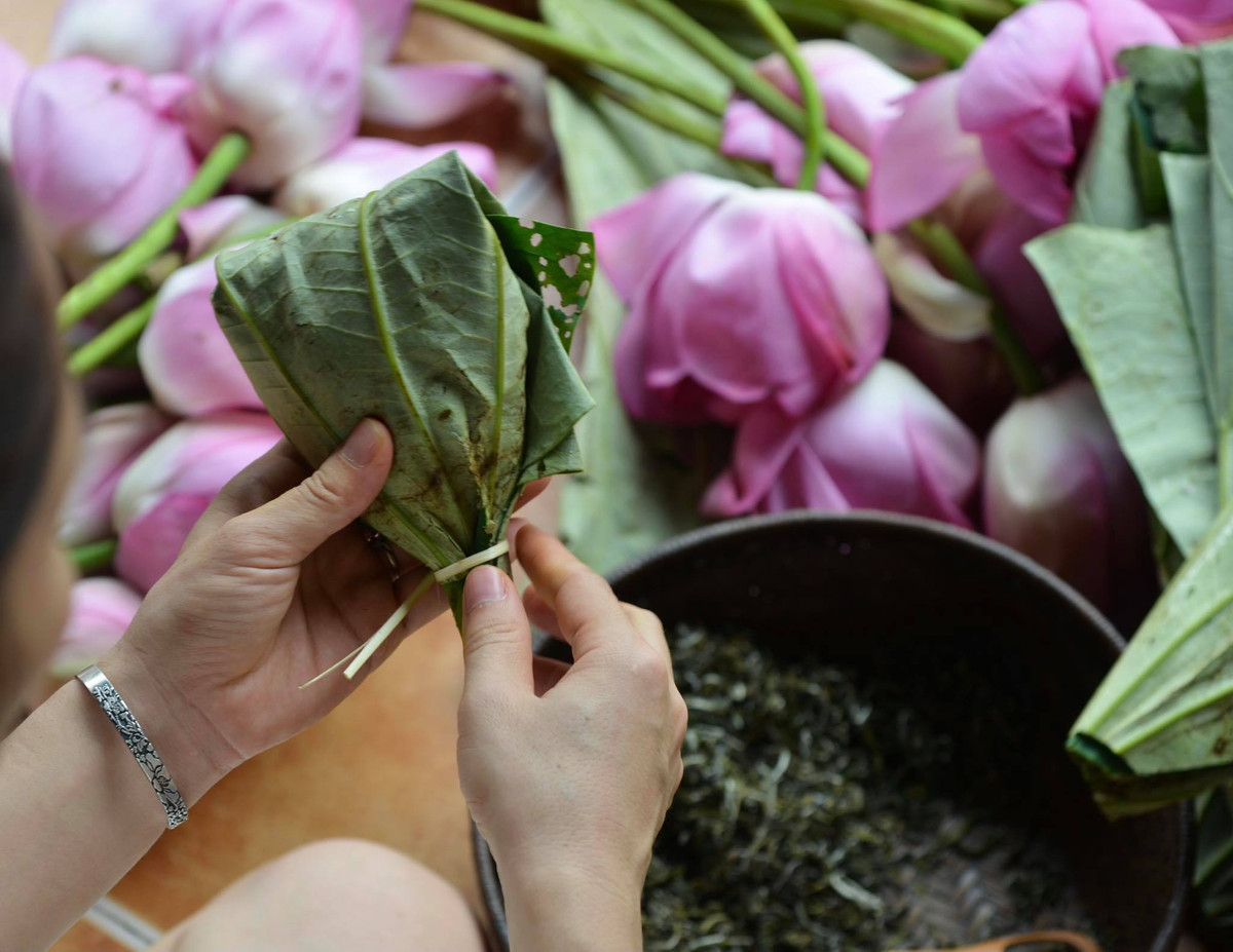 Làm sen gạo phải ủ nhiều lần và tốn sen, hơn 1.000 bông sen mới ướp được 1kg trà. Giá sen gạo bán trên thị trường hiện nay khoảng 25 triệu đồng/kg.