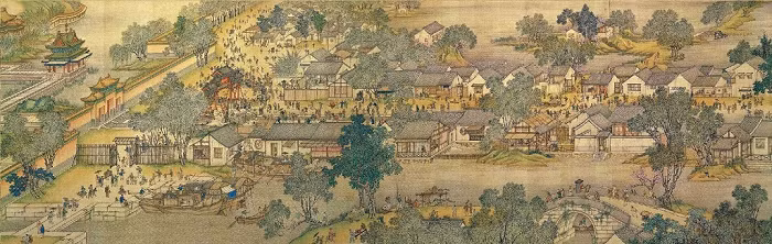  9. Bức họa “Thanh minh thượng hà đồ”: Đây là một bức họa kinh điển của Trung Quốc, tác phẩm của Trương Trạch Đoan - họa sĩ nổi tiếng thời nhà Tống. Kiệt tác này dài hơn 5 m, mô tả cuộc sống của người dân bên dòng Biện Hà trong lễ tảo mộ. Tranh có 500 nhân vật với các kiểu trang phục và hoạt động khác nhau.