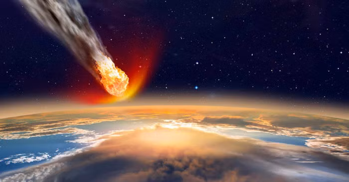 65 triệu năm trước khi các mảnh vỡ của tiểu hành tinh Tutastina đâm vào Trái đất, để lại một miệng núi lửa có đường kính trung bình 180 km, gây ra động đất lớn, sóng thần và phun trào siêu núi trên toàn thế giới. 