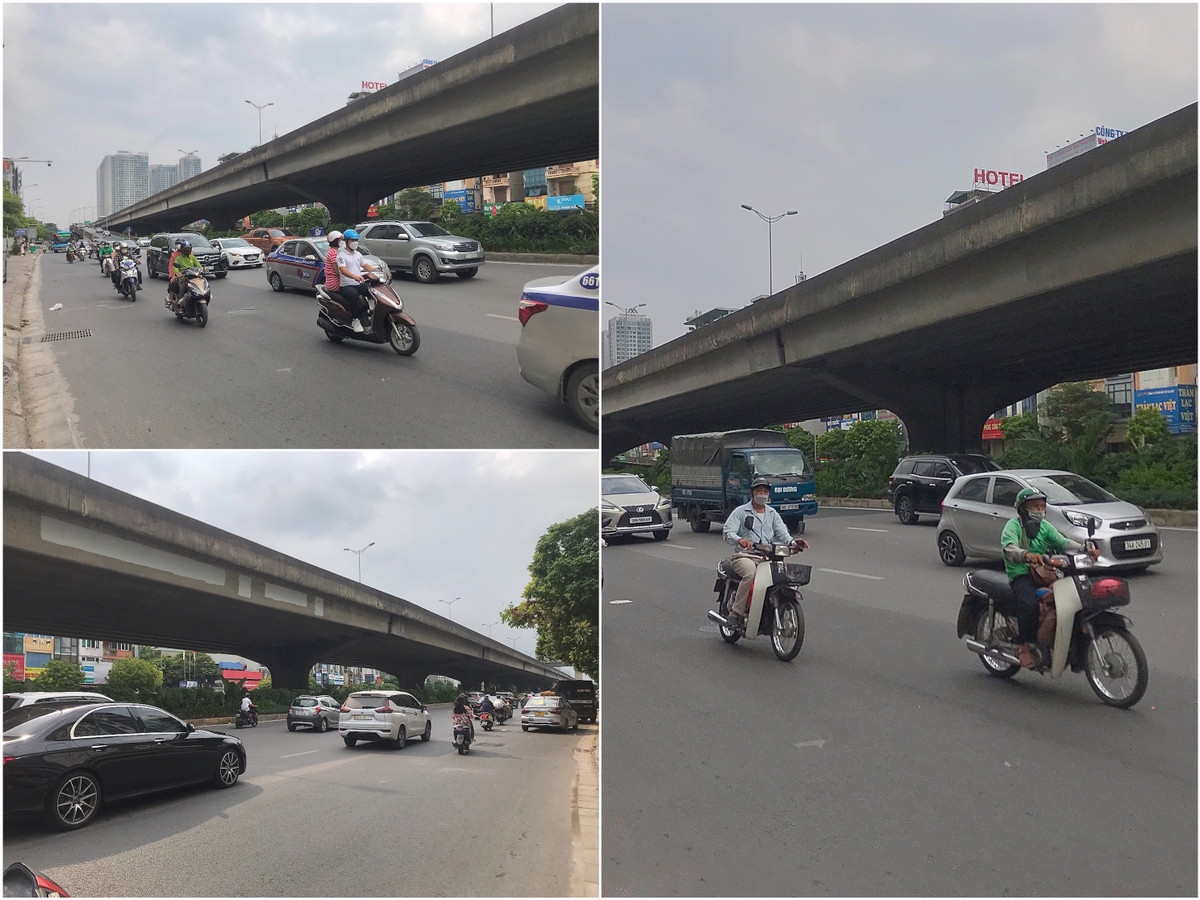 Tại đường Vành đai 3 đoạn Nguyễn Xiển, các phương tiện vẫn lưu thông dễ dàng.