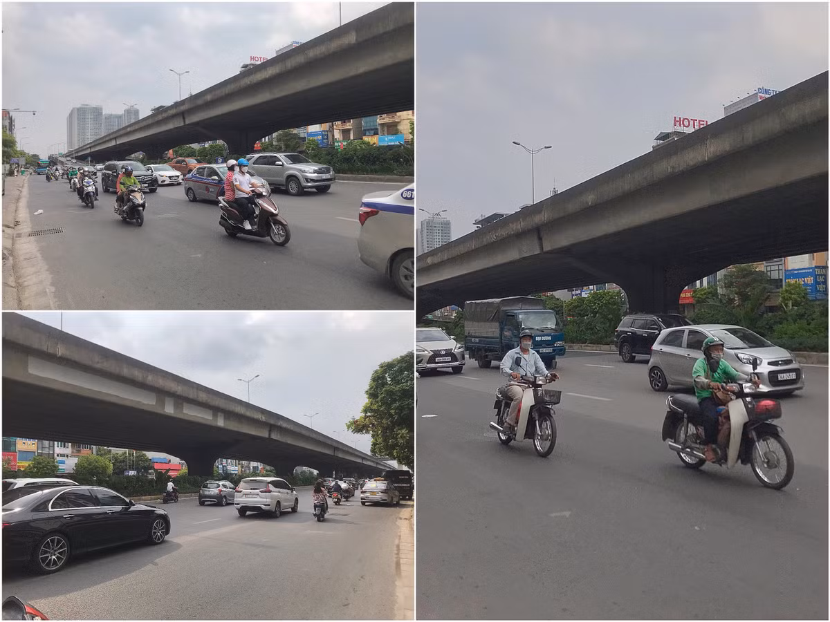 Tại đường Vành đai 3 đoạn Nguyễn Xiển, các phương tiện vẫn lưu thông dễ dàng.