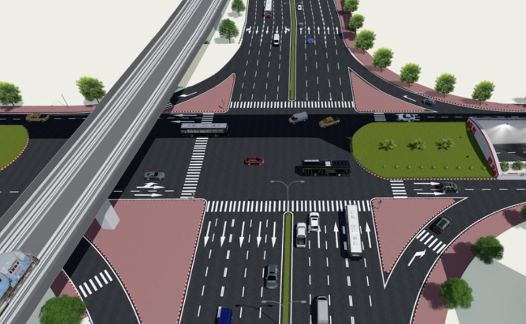 Bản thiết kế mô phỏng dự án hầm chui nút giao Giải Phóng - Kim Đồng với đường Vành đai 2.5.