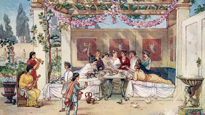  9. Việc nôn mửa tại bữa tiệc là điều hoàn toàn bình thường: Tầng lớp thượng lưu dưới thời La Mã có một cuộc sống rất sung túc. Công việc của họ chủ yếu là tổ chức hoặc tham dự các bữa tiệc từ ngày này qua ngày khác. Chính vì việc phải liên tục nạp vào người một lượng thức ăn lớn như vậy, người La Mã thường chọn giải pháp nôn mửa ngay trong bữa tiệc để giải phóng dạ dày và tiếp tục thưởng thức các sơn hào hải vị.