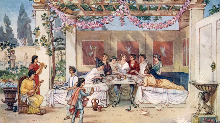  9. Việc nôn mửa tại bữa tiệc là điều hoàn toàn bình thường: Tầng lớp thượng lưu dưới thời La Mã có một cuộc sống rất sung túc. Công việc của họ chủ yếu là tổ chức hoặc tham dự các bữa tiệc từ ngày này qua ngày khác. Chính vì việc phải liên tục nạp vào người một lượng thức ăn lớn như vậy, người La Mã thường chọn giải pháp nôn mửa ngay trong bữa tiệc để giải phóng dạ dày và tiếp tục thưởng thức các sơn hào hải vị.