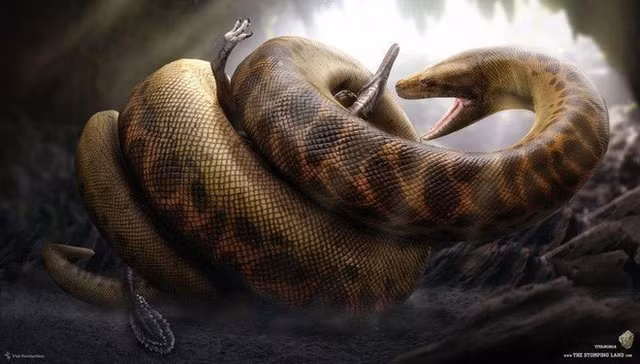 Titanoboa là một tổ tiên của loài trăn ngày nay và có cấu tạo giống như chúng, nó cũng giết chết con mồi bằng cách quấn và xiết, nhưng là với 1 lực gấp mười lần áp lực từ một con anaconda thông thường.
