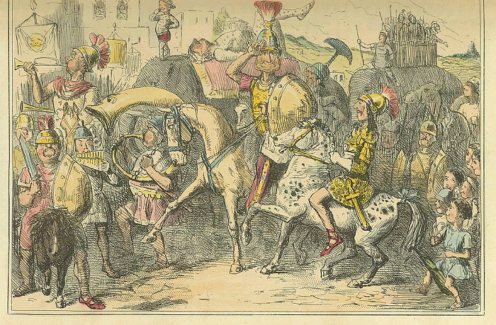 Trong trận chiến Argos năm 272 trước Công nguyên, bà mẹ của một người lính Argive đã ném viên ngói trúng vào gáy Pyrrhus. Pyrrhus bị choáng, ngã ngựa và bị đối thủ giết chết.