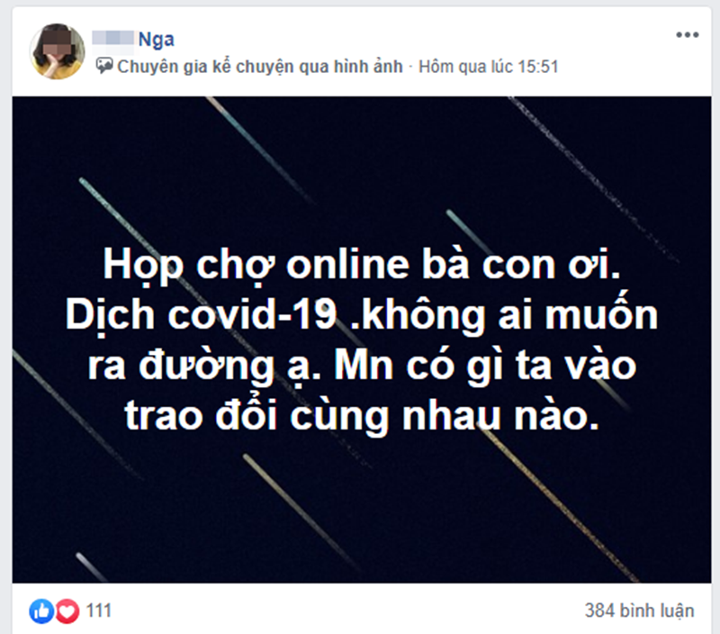 "Chợ" thực phẩm online diễn ra sôi động trong thời điểm cách ly toàn xã hội vì COVID-19.