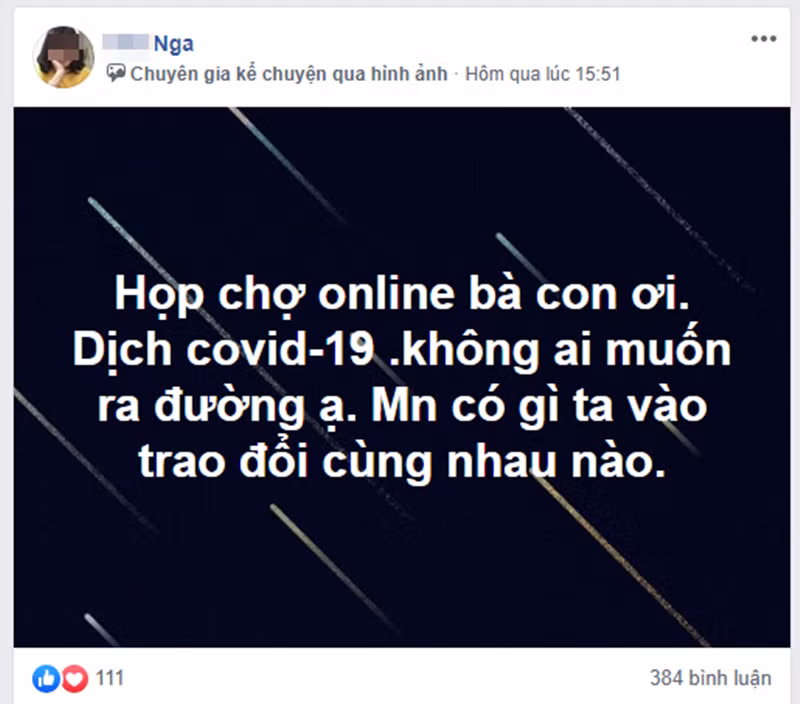 "Chợ" thực phẩm online diễn ra sôi động trong thời điểm cách ly toàn xã hội vì COVID-19.