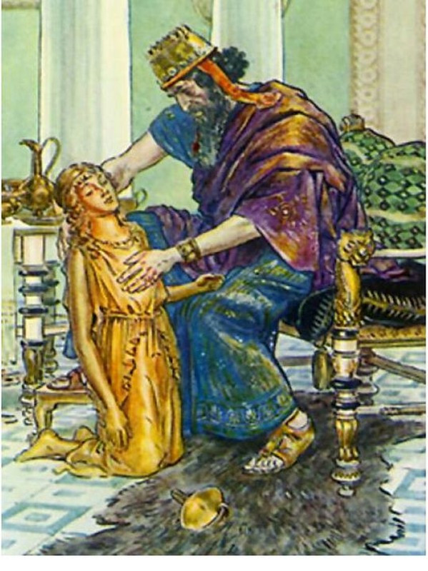 Thần Dionysus đã đáp ứng ước nguyện của vua Midas. Lúc đầu, nhà vua vô cùng vui mừng vì chạm vào thứ gì như đá, bàn ghế, đồ dùng hàng ngày... đều biến thành vàng. Thế nhưng, cơn ác mộng của nhà vua nhanh chóng ập đến.