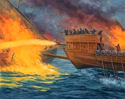 Không những vậy, vũ khí "lửa biển" còn tạo ra một tiếng gầm lớn và nhả nhiều khói khiến mọi người liên tưởng đến hơi thở của một con rồng. Khi chứng kiến cảnh này, không ít binh lính địch khiếp sợ, mất tinh thần chiến đấu.