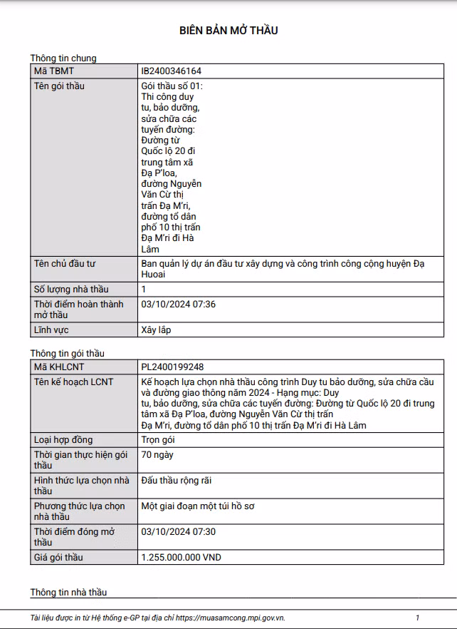 Lam Dong: Goi duy tu sua duong co ve tay Cong ty Thien Phat Hong?