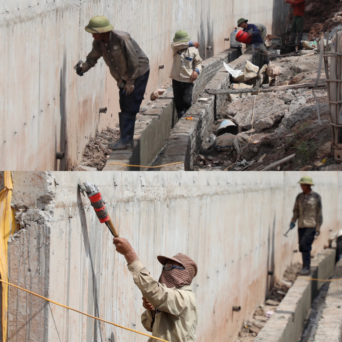 Đoạn từ nút giao Xuân Diệu (gần chợ hoa Quảng Bá) đến nút giao Lạc Long Quân đã thi công được khoảng 900/1600md tường chắn để bê tông cốt thép khoảng hơn 50%, trong đó thoàn thiện được 135/1600md và khoảng 760md đã thi công xong phần bệ móng, và 700md chưa thi công.
