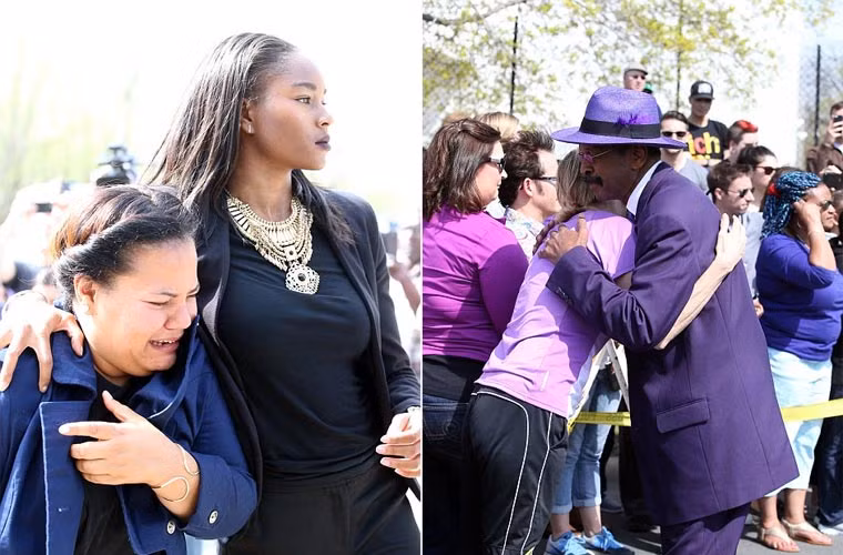 Bạn bè và người hâm mộ thương tiếc đưa tiễn Prince về với đất mẹ.