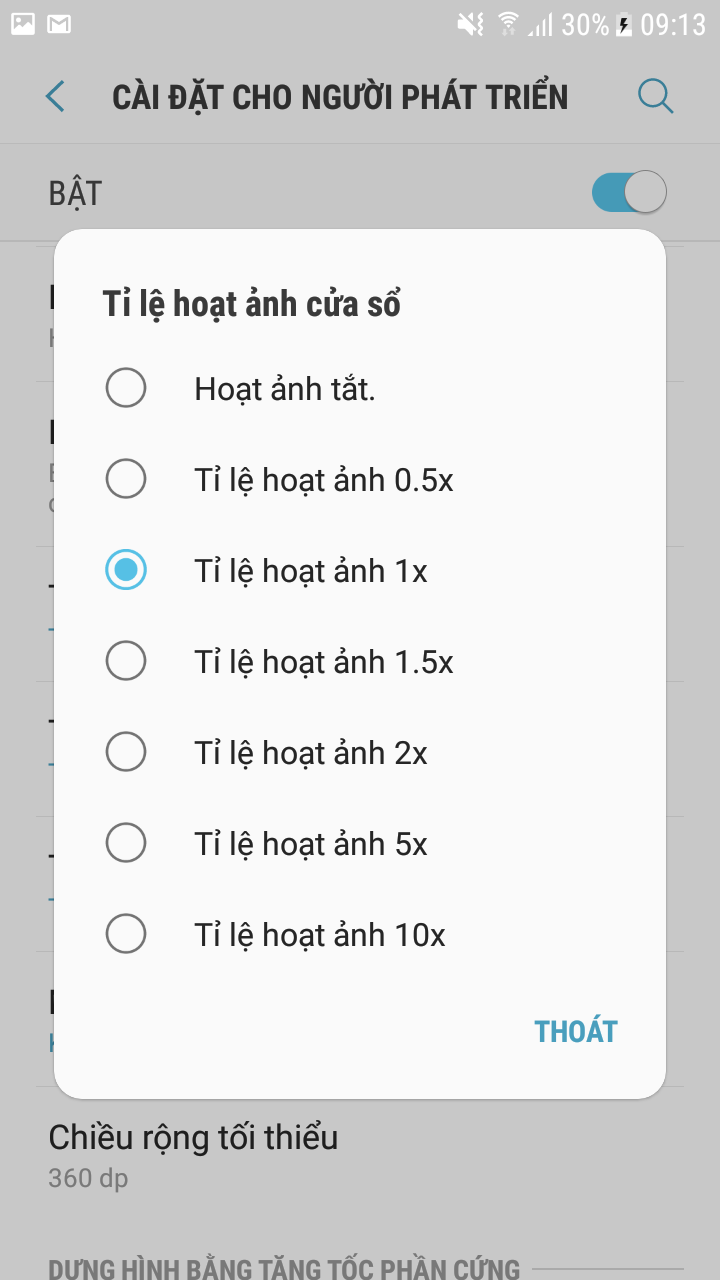 Bước 6: Chọn vị trí tỉ lệ hoạt ảnh cửa sổ, tỉ lệ hoạt ảnh chuyển tiếp và tỉ lệ thời gian của bộ hiệu ứng động.