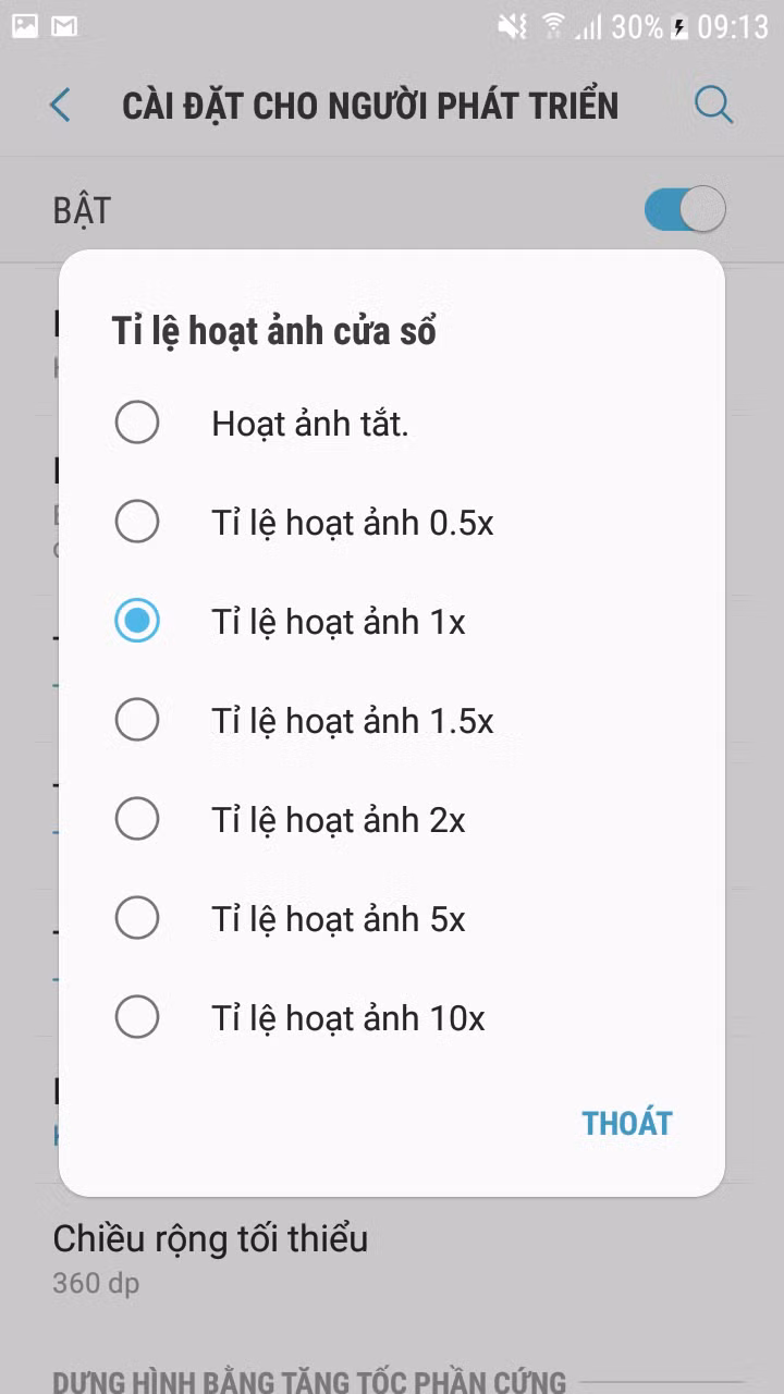 Bước 6: Chọn vị trí tỉ lệ hoạt ảnh cửa sổ, tỉ lệ hoạt ảnh chuyển tiếp và tỉ lệ thời gian của bộ hiệu ứng động.