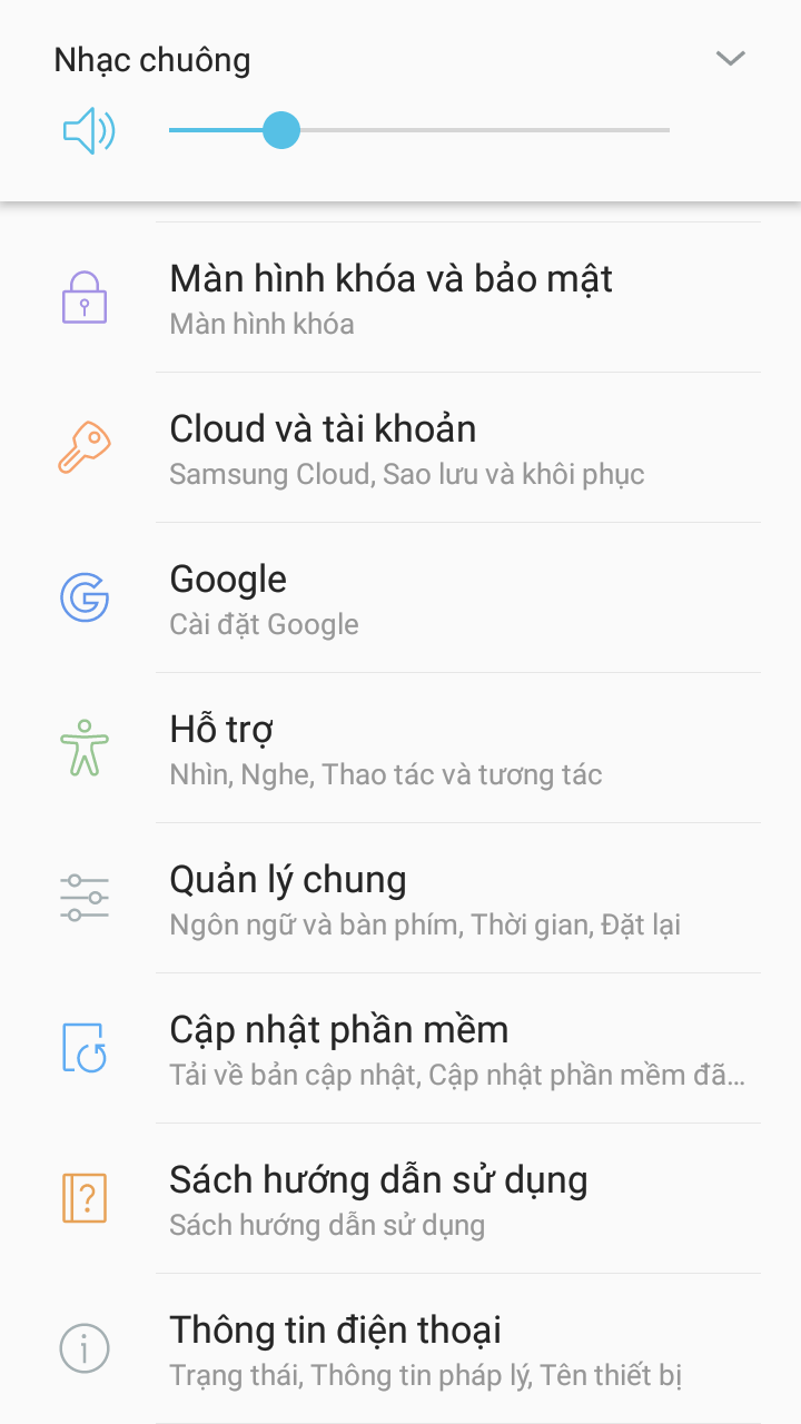 Bước 1: Vào cài đặt trên hệ điều hành Android. Bước 2: Chọn mục thông tin điện thoại.