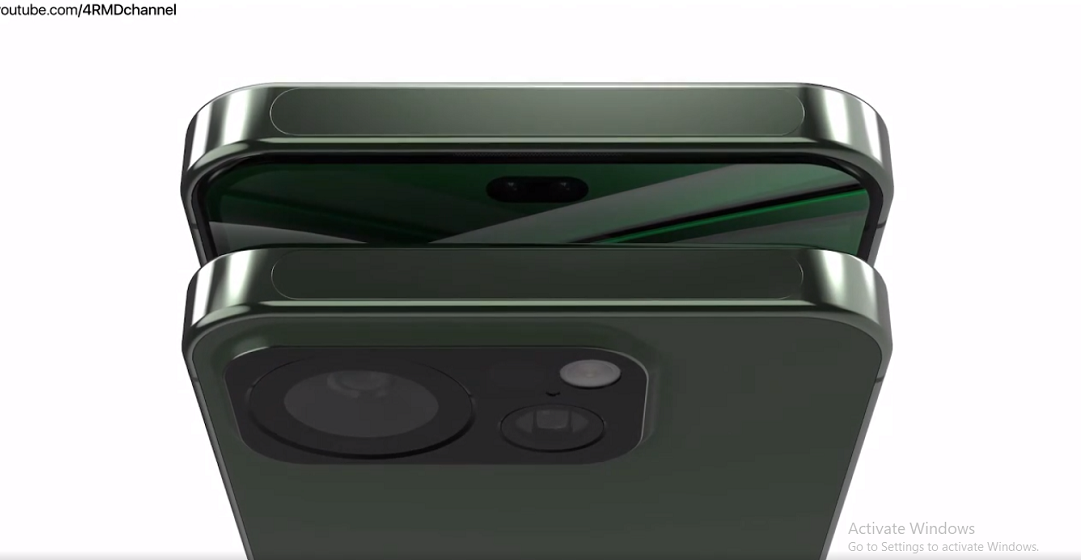 Mặt sau của iPhone XX Ultra có các màu đen, bạc, xanh mờ và đỏ, với điểm nhấn là camera bay iDrone.