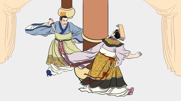 Trong cuộc chiến, Kinh Kha dùng chủy thủ để tấn công vua Tần. Tuy nhiên, vua Tần tránh né được nhiều lần.