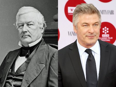 Alec Baldwin (phải ảnh) trông khá giống với Tổng thống thứ 13 của Hoa Kỳ Millard Fillmore.